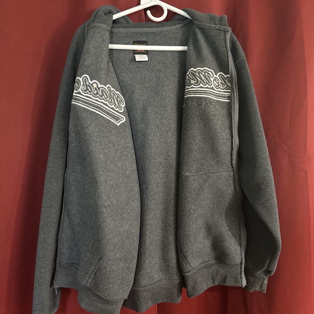 Gray Zip Up Sweater - image 3